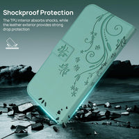 Anshow for iPhone 17 Air Case Wallet with Wrist Strap, Flip Leather Case with Cards Holder Phone Case with Kickstand Cover for iPhone 17 Air, Green