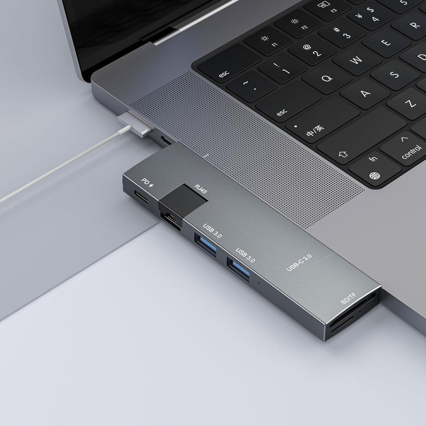 USB-C Hub 7-in-2 Thunderbolt 4 4K60 HDMI Ethernet SD/microSD for MacBook 13in