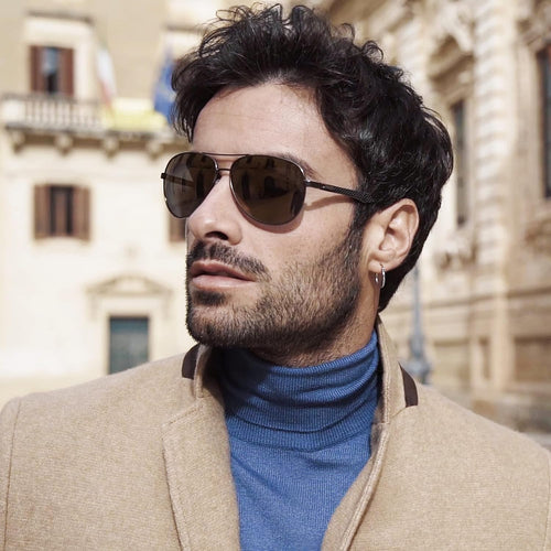 ZENOTTIC Pilot Polarised Sunglasses Mens Womens Carbon Fiber Metal Frame Mirrored UV400 Protection Unisex Classic Retro Style