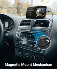 Kinivo BTC480 Hands-Free Bluetooth Car Kit (for Cars with 3.5mm Aux Input, Magnetic Mount, Dual-Port USB Charger, Multi-Point Connectivity)