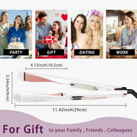 Pro Twist 2-in-1 Hair Straightener & Curler Ceramic Dual Voltage LCD 130-230Â°C - With Heat Mat