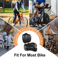 Aresvns Oversized Bicycle Saddle, Comfortable Leather City Bike Saddles Filled with Latex, Replacement Soft Rear Seat Cushion for Bikes, Universally Suitable for Both Men and Women