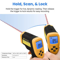 Etekcity Laser IR Thermometer Non-Contact -50Â°C 750Â°C Lasergrip 800 battery included Yellow/Black