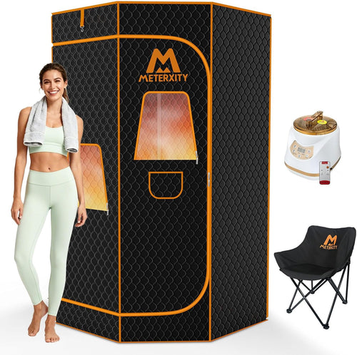M METERXITY Portable Home Sauna Extra Large Thermal Tent with 1500W Steamer â Blue