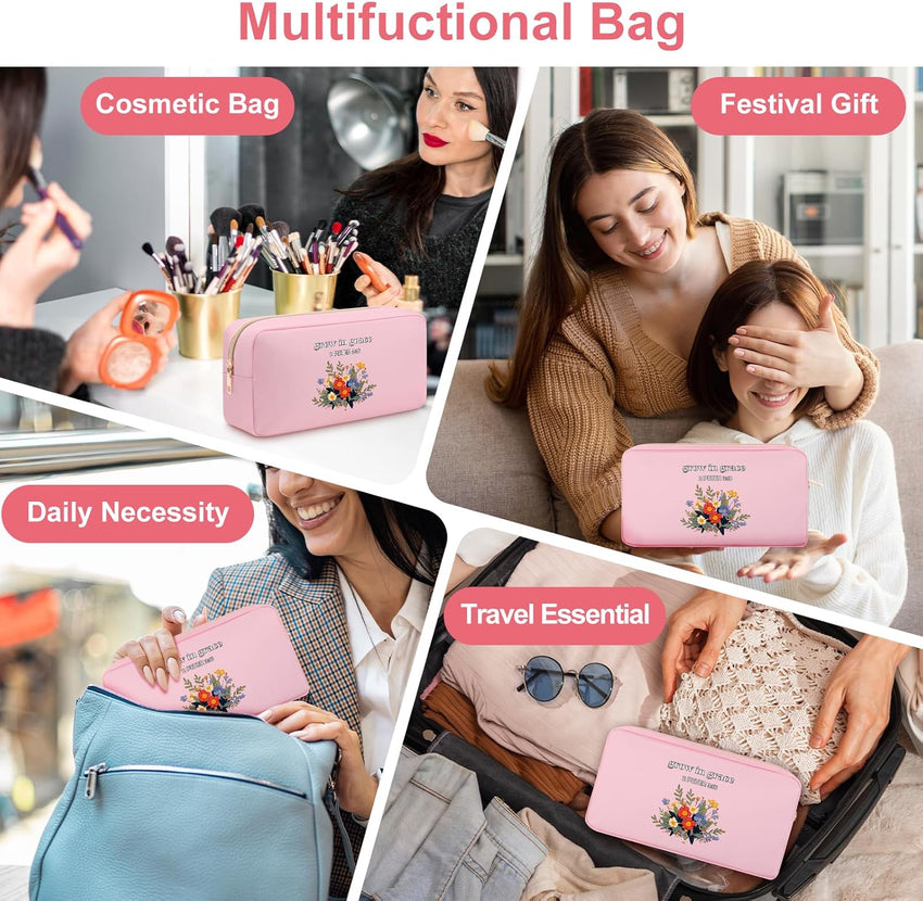 Christian Cosmetic Makeup Bag Oxford Cloth Travel Pouch Religious Gift