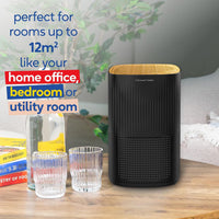 Russell Hobbs Air Purifier 100mÂ³/h HEPA+Carbon CADR 99.95% â Black Scandi Wood