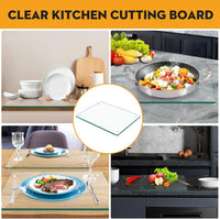 Tempered Glass Cutting Board for KitchenÃ¯Â¼Å2 Pack of 40 * 30cm Safe Hygienic Glass Worktop SaversÃ¯Â¼ÅClear Chopping Board Glass Tray for Kitchen Countertop, Shatter-Resistant, Heat-Resistant,Easy-Clean