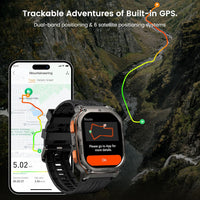 KOSPET Tank M3 Ultra Smart Watch with GPS, 1.96'' AMOLED HD Display, 480mAh Large Battery, 5ATM&IP69 Waterproof, AI Voice Assistant, Rugged Military Full Metal Body Smartwatch for Android iOS (Black)