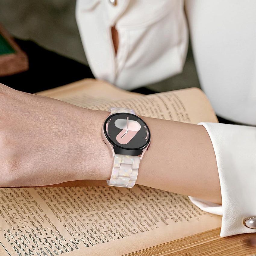 Compatible with Samsung Galaxy Watch 7/6/5/4 40mm 44mm, Watch FE 40mm, Samsung Galaxy Watch 5 Pro, Watch 6 Classic 43/47mm Strap, Light Resin Strap for Samsung Watch 4 Classic/Active 2