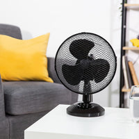 Zanussi 9" Inch, Portable Desk Fan, 2 Speed Settings, Wide-Angled Oscillation, Quiet Operation, Perfect for Bedroom or Office, Black - ZNPDF0921B