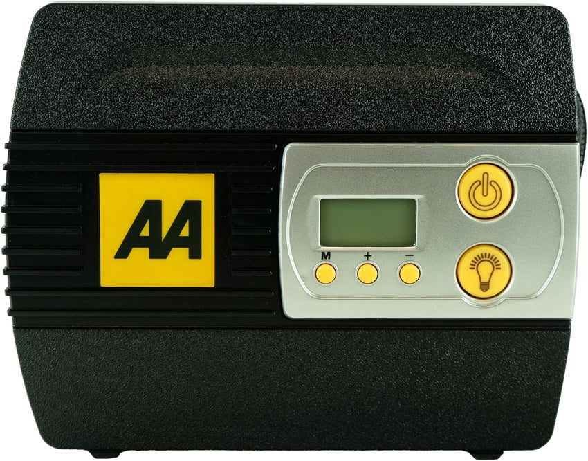 AA 12V Digital Tyre Inflator AA5502 - For Cars Other Vehicles Inflatables Bicycles - Shows PSI BAR KPA 3-100 PSI - Includes Adaptors, Black