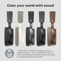 Sennheiser MOMENTUM 4 Wireless Noise Cancelling Headphones Bluetooth Headset for Crystal-Clear Calls with Adaptive Noise Cancellation, Up To 60HR Playtime, Folding Design, Black/Copper