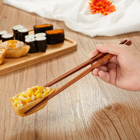 Reusable Wooden Chopsticks 2-Pair with Holder Panda Design Traditional Gift Set Natural