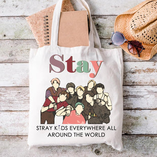 Kpop Lover Tote Bag for Fans Ã¢ÂÂ Stay Kpop Theme Cotton