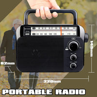 Retekess TR604 Portable Radio READ DESC FM AM Radio,Large Display and Knob,Large Speaker,3.5mm Headphone Jack,Clear Sound,Radios Mains and Battery,Easy to Use for Elderly (Black)