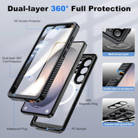 Samsung Galaxy S26 Ultra Case Waterproof Full-Body Shockproof with Lens & Screen Protector Black