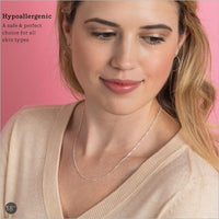 KEZEF 18k Gold Over Sterling Silver 1mm Box Chain Necklace Made in Italy | 925 Sterling Silver Necklace for Women | Rose Gold Chain for Women Men
