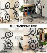 Vertical Bike Stand 360Â° Wheels Upright Storage 2 Pack up to 29in