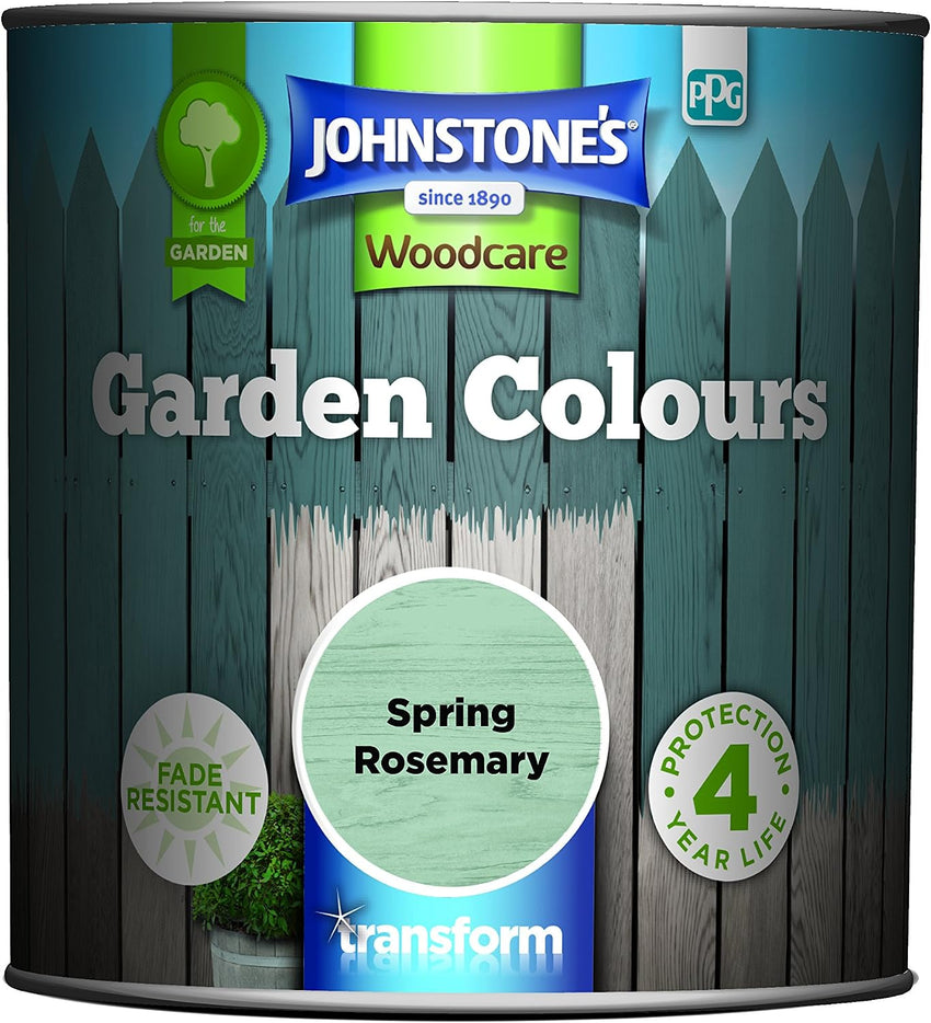 Johnstoneâs Exterior Wood Paint Garden Furniture & Fence Fade Resistant â Spring Rosemary 1L