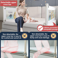 EAQ Toddlers Bed Rails Bed Guard for Single Bed Multi Gear Adjustable Height Seamless Press Guard rail Kids Great Fit Full-Size Queen & King Mattress (ZOO, 200cm)