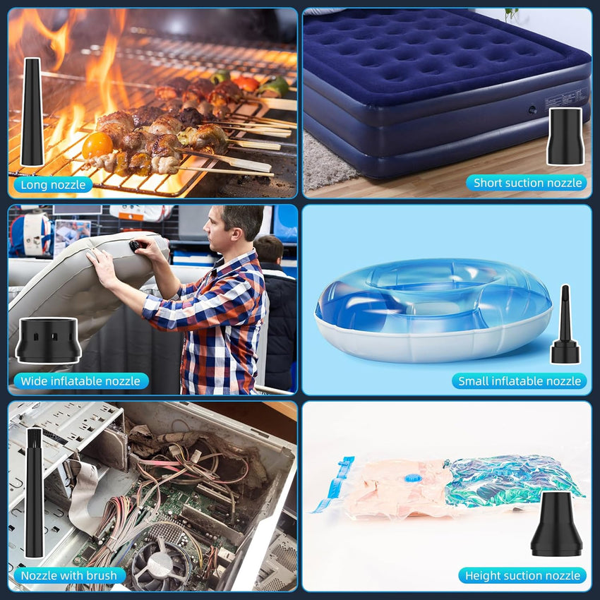 Compressed Air Duster Cleaner for PC with LED Light â Reusable Air Blower