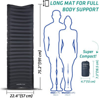 TREKOLOGY UL Sleeping Pad, Camping Mattress - UL80 Inflatable Airbed Lightweight Roll Camp Mats, Ultralight Single Inflating Bed for a Good Night Sleep