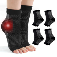 Plantar Fasciitis Compression Socks 4 Pairs Ankle Support for Neuropathy & Arthritis Ã¢ÂÂ Black L/XL