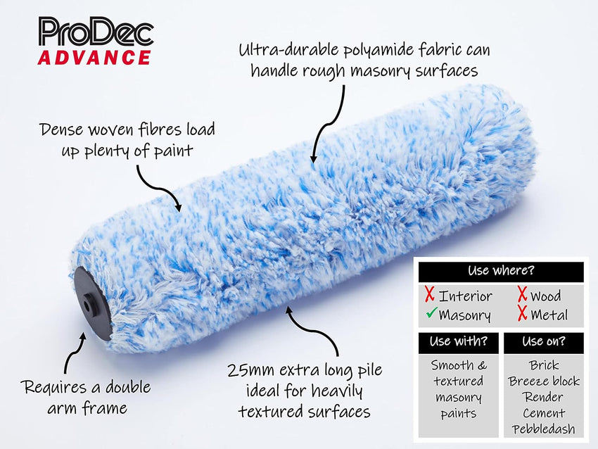 ProDec Masonry Roller Extra Long Pile 12in x 1.75in â 12in