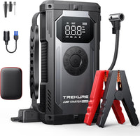TREKURE 4000A Jump Starter Power Pack with 150PSI Air Compressor, 12V Portable Car Battery Booster Jump Starter for all Gas/10L Diesel, Car Jump Starter Power Bank with Jump leads, Emergency Light