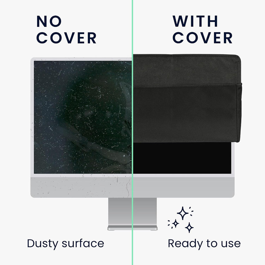 kwmobile Monitor Cover Compatible with 24-26" monitor - Dust Cover Computer Screen Protector - Dark Grey