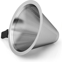 Coffee Gator Pour Over Coffee Maker Stainless Steel Filter & Glass Dripper - Paperless Hand-Drip Brewer - Eco Friendly - Kitchen & Housewarming Gifts - 800ml