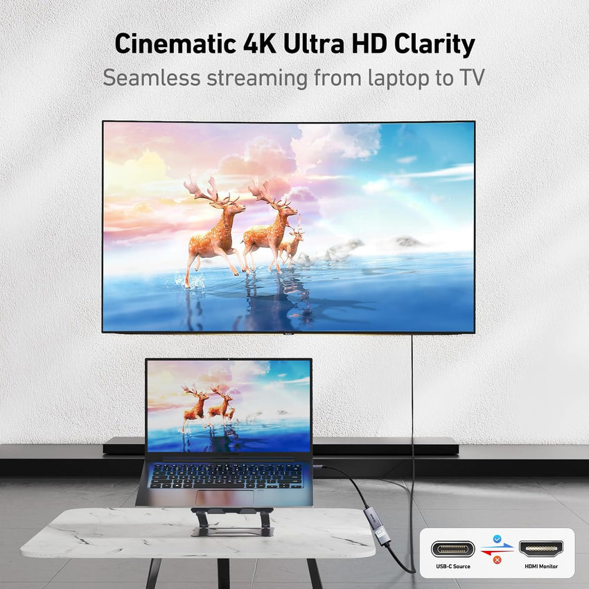 BENFEI USB C to HDMI Adapter 4K@60Hz, USB Type-C to HDMI Adapter [Thunderbolt 3/4/5 Compatible] with iPhone 15 Pro/Max, MacBook Pro/Air 2023, iPad Pro, iMac, S23, XPS 17, Surface Book
