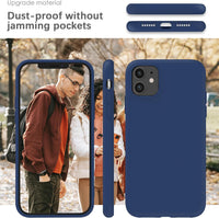 YATWIN Silicone Case for iPhone 11, Soft-Touch, Shockproof, DustProof, Antiskid Full Body Armour Phone Cover for Apple iPhone 11 - Dark Blue