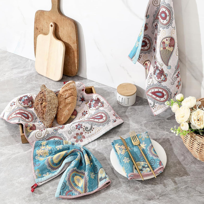 Kitchen Tea Towel Absorbent Quick-Drying Cotton Single