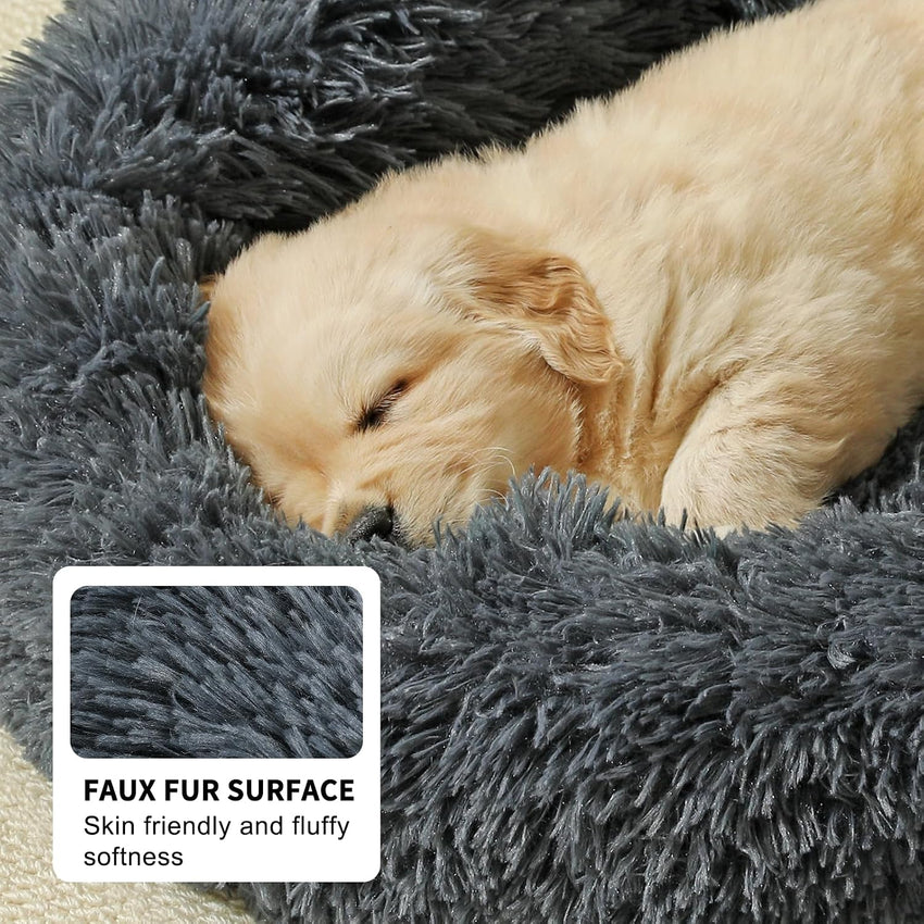 Belababy Donut Dog Bed Washable Light Grey 70cm