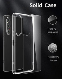 Foluu Case for Sony Xperia 1 V 2023, Hard PC Back & Soft TPU Bumper Protective Shockproof Scratch Resistant Case for Sony Xperia 1 V 2023 Clear