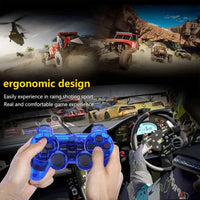 Hovlian 2 Pack PS2 Wired Controllers Double Shock Gamepad â Clear Blue & Clear Green