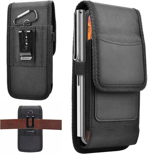 Cell Phone Belt Holster,Phone Nylon Holster Case,Mobile Phone Pouch with Belt Loop,Heavy Duty Phone Cover with Belt Clip for 5.8-6.8 inch smartphones
