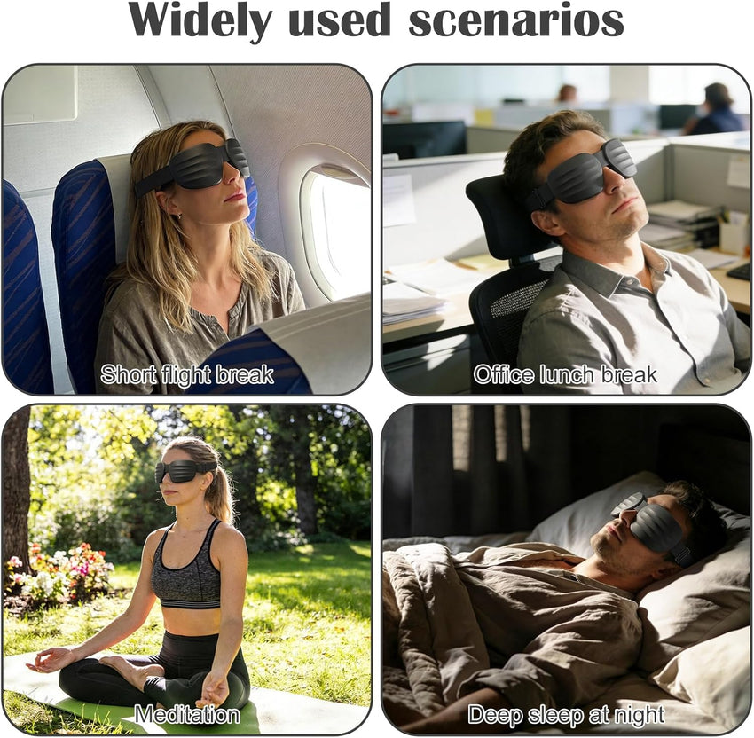 3D Contoured Sleep Mask Zero Pressure Blackout Adjustable