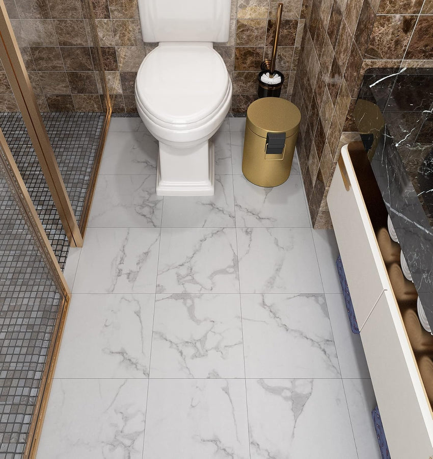 Self-Adhesive Vinyl Floor Tiles 30x30cm 32pcs Grey White Marble Ã¢ÂÂ 32pc