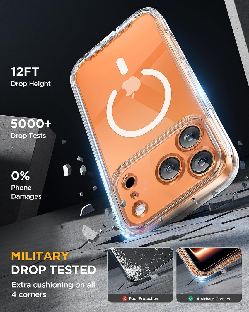 Magnetic Case for iPhone 17 Pro Built-in Glass Screen Protector â Clear 6.3-inch