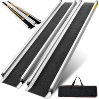 2PCS Telescopic Wheelchair Ramps 5FT, gardhom Portable Adjustable Ramps for Mobility Scooters 272KG Loading Capacity for Home Front Door Stair Steps
