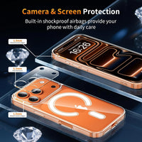 YNMEacc 5 in 1 Magnetic for iPhone 17 Pro Case with 2X Screen Protector + 2X Lens Protector, [Compatible with MagSafe] Slim Soft TPU Silicone Shockproof Anti-Scratch Phone Cover - Clear