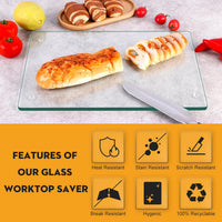 Tempered Glass Cutting Board for KitchenÃ¯Â¼Å2 Pack of 40 * 30cm Safe Hygienic Glass Worktop SaversÃ¯Â¼ÅClear Chopping Board Glass Tray for Kitchen Countertop, Shatter-Resistant, Heat-Resistant,Easy-Clean