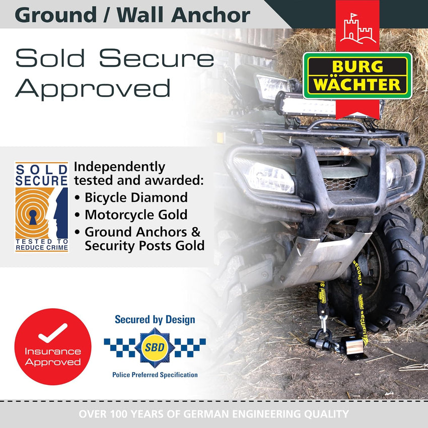 High Security Ground/Wall Anchor Sold Secure Diamond & Gold NO BOLTS INCLUDED GA1