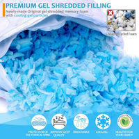 CompuClever Shredded Memory Foam Pillows for Sleeping Cooling Bed Pillow with Adjustable Loft Hypoallergenic Bed Pillows for Side and Back Sleepers Washable Removable Derived Rayon Cover (1-Pack)