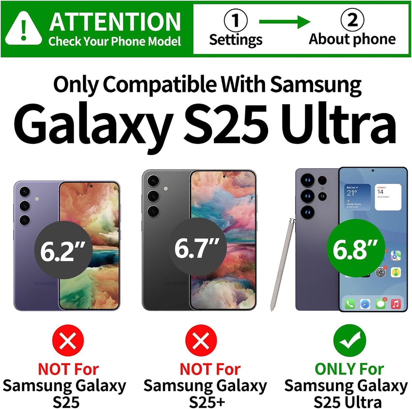 Magnetic Shockproof IP68 Waterproof 360Â° Case for Samsung S25 Ultra Compatible with MagSafe Black