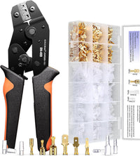 PotentForce Crimping Tool Set - 600pcs Crimp Connectors for 0.5-2.5mmÂ²/AWG 22-16 Wire, Suitable for 2.8mm, 4.8mm, 6.3mm Spade Connectors