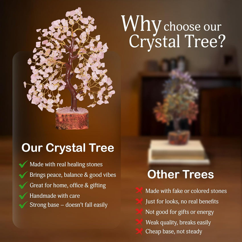 YATSKIA Rose Quartz Tree Chakra Gem Tree for Positive Energy â Home Decor Gift