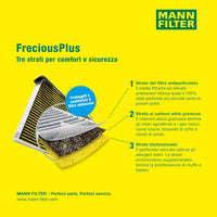 MANN-FILTER Cabin Air Filter FP 26 009 FreciousPlus Pollen/Biofunctional Fits Cars & Transporters